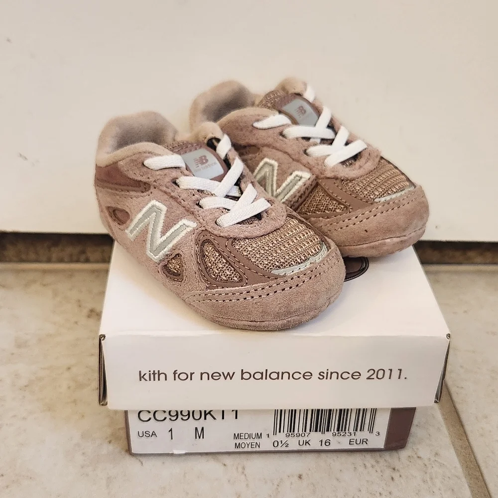 New Balance Kith x 990v4 Crib 'Dusty Rose' Shoe Sneaker Size 1C Infant